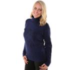 Women's Soybu Dimension Printed Turtleneck Top, Size: Small, Blue (navy)