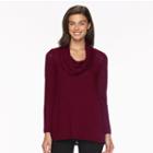 Women's Ab Studio Cowlneck Tee, Size: Xlrg Av/rg, Purple Oth