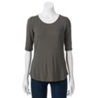 Women's Apt. 9&reg; Essential Striped Boatneck Tee, Size: Small, Grey