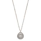Long Antiqued Openwork Teardrop Pendant Necklace, Women's, Silver