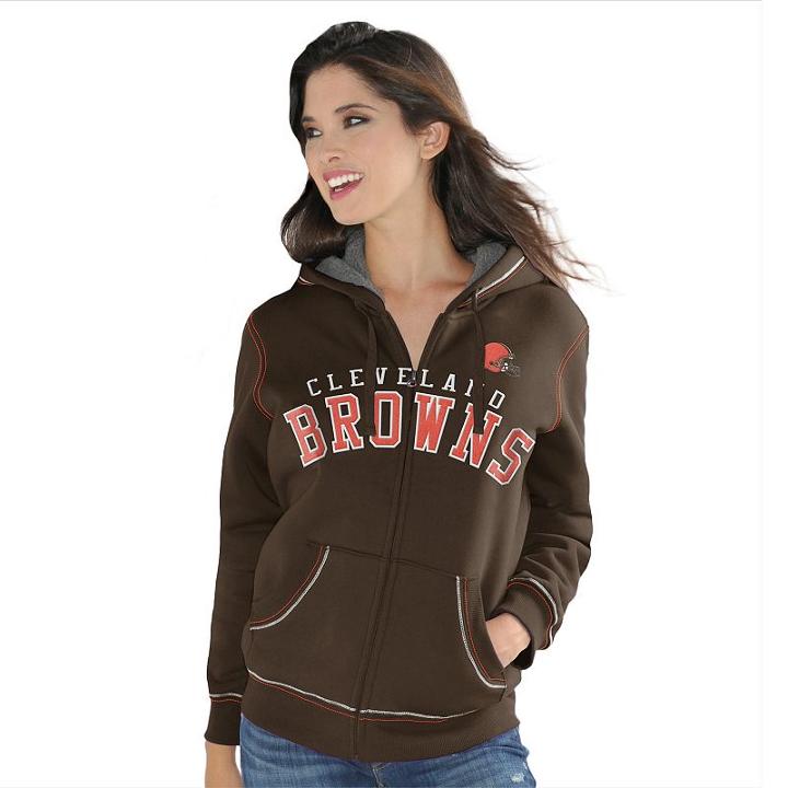 Women's Cleveland Browns Audible Hoodie, Size: Small, Brown