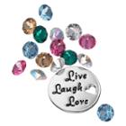 Blue La Rue Crystal Silver-plated Live Laugh Love Charm Set - Made With Swarovski Crystals, Women's, Multicolor