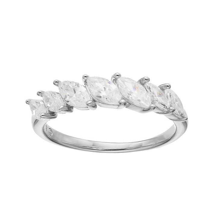 Emotions Sterling Silver Cubic Zirconia Marquise Ring, Women's, Size: 6, White