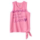 Girls Plus Size So&reg; Side Tie Graphic Tank Top, Size: 18 1/2, Dark Pink