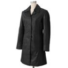 Women's Excelled Leather Walker Coat, Size: Large, Black