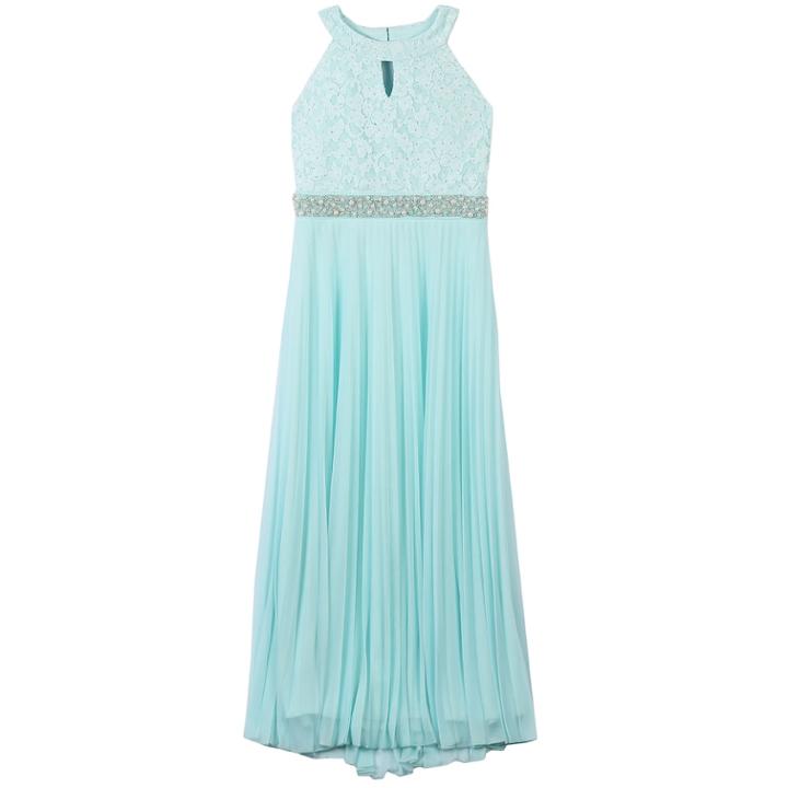Girls 7-16 Speechless High Neck Lace Maxi Dress, Size: 16, Lt Green