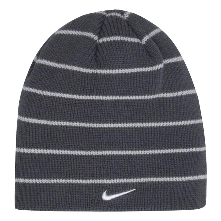 Nike Striped Beanie - Boys, Size: 8-20, Dark Grey