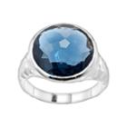 Silver Plated Crystal Ring, Women's, Size: 6, Blue