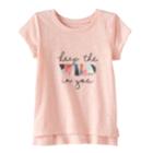 Baby Girl Jumping Beans&reg; Graphic Slubbed High-low Hem Tee, Size: 6 Months, Brt Pink