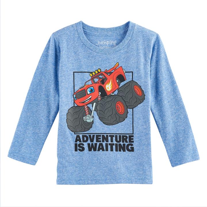 Toddler Boy Jumping Beans&reg; Blaze & The Monster Machines Adventure Is Waiting Long Sleeve Graphic Tee, Size: 3t, Blue (navy)