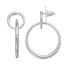 Simply Vera Vera Wang Interlocked Nickel Free Hoop Drop Earrings, Women's, Silver