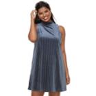 Juniors' Plus Size Mudd&reg; Velvet Swing Dress, Teens, Size: 2xl, Blue