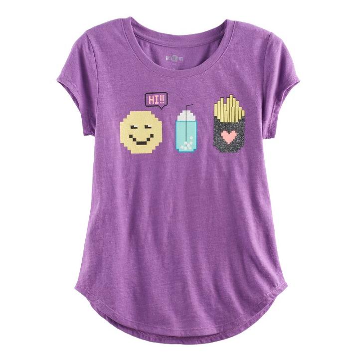 Girls 7-16 & Plus Size So® Rolled Cuff Graphic Tee, Girl's, Size: 16 1/2, Med Grey