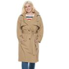 Plus Size Popsugar Hooded Chambray Trench Coat, Women's, Size: 3xl, Med Beige
