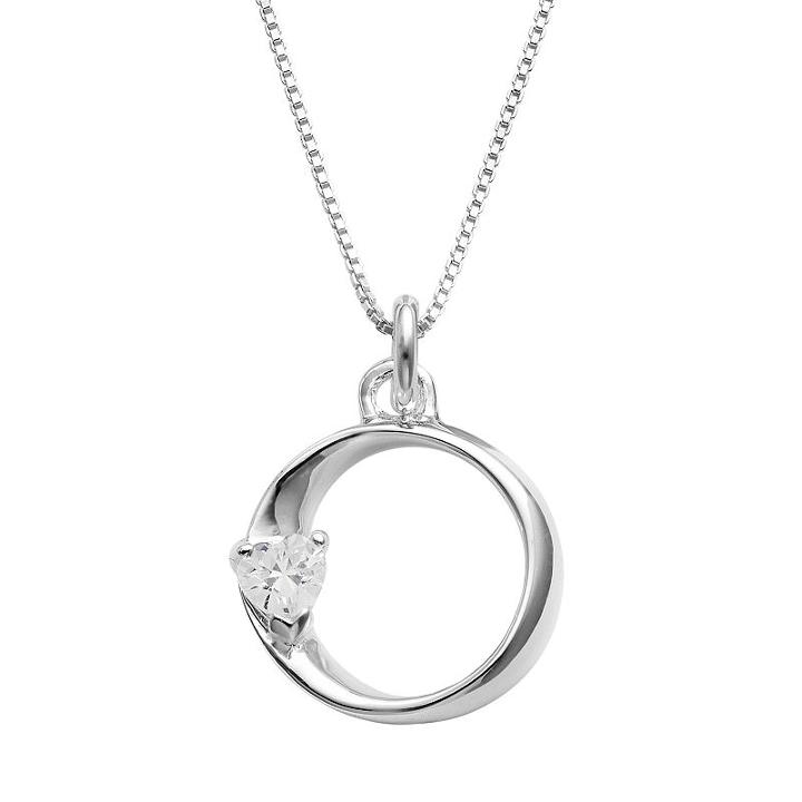 Timeless Sterling Silver Cubic Zirconia Mobius Pendant Necklace, Women's, Size: 18, White