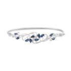 Sterling Silver Lab-created Blue & White Sapphire Filigree Bangle Bracelet, Women's