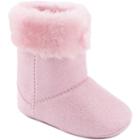 Baby Girl Wee Kids Pink Sparkle Suedecloth Faux-fur Trim Boot, Size: 0