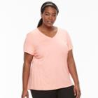 Plus Size Tek Gear&reg; V-neck Performance Tee, Women's, Size: 2xl, Brt Orange