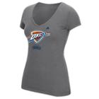 Women's Adidas Oklahoma City Thunder Netted Shine Logo Tee, Size: Medium, Grey
