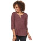 Petite Dana Buchman Front Keyhole Top, Women's, Size: Xl Petite, Dark Pink