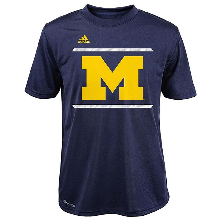 Boys 4-7 Adidas Michigan Wolverines Sideline Energized Climalite Tee, Boy's, Size: M(5/6), Blue