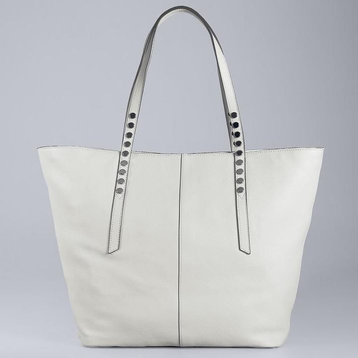 Simply Vera Vera Wang Langly Studded Leather Tote, Women's, White