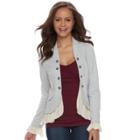Juniors' About A Girl Ponte Military Blazer, Size: Small, Light Grey