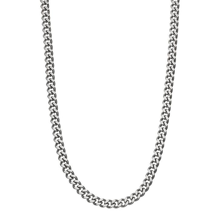 Men's Stainless Steel Curb Chain Necklace, Silver