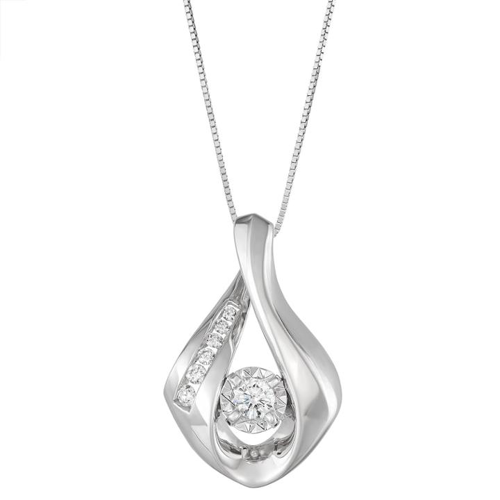 Sirena Collection 10k White Gold 1/4 Carat T.w. Diamond Teardrop Pendant, Women's, Size: 18