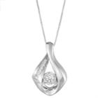 Sirena Collection 10k White Gold 1/4 Carat T.w. Diamond Teardrop Pendant, Women's, Size: 18