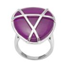 Silver Plated Purple Jade Ring, Women's, Size: 6