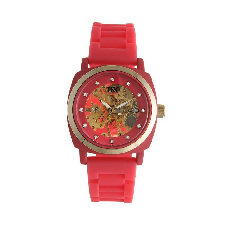 Tko Orlogi Women's Milano Mechanical Skeleton Watch, Pink
