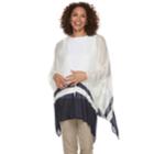 Women's Chaps Colorblock Ruana, Blue (navy)