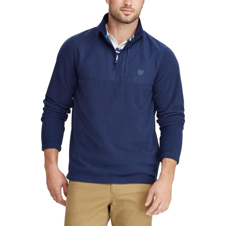 Men's Chaps Regular-fit Fleece Quarter-zip Pullover, Size: Medium, Blue (navy)