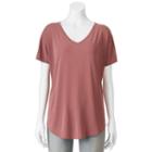 Juniors' Pink Rose Cupro Short Sleeve Tee, Teens, Size: Large, Purple Oth