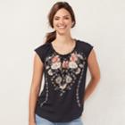 Women's Lc Lauren Conrad Love, Lauren Pleated Top, Size: Xs, Dark Grey
