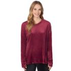 Women's Cuddl Duds Plush Velour Pullover Top, Size: Large, Dark Red