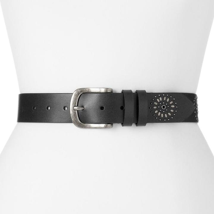 Women's Lee Floral Studded Belt, Size: Xl, Black