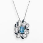 Chloe And Zoe Sterling Silver Swiss Blue Topaz Filigree Pendant, Women's, Size: 18