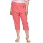 Plus Size Cathy Daniels Pull On Linen-blend Capris, Women's, Size: 3xl, Med Orange