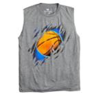 Boys 8-20 Tek Gear&reg; Shredded Basketball Muscle Tee, Size: Medium, Grey