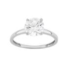 Cubic Zirconia Solitaire Engagement Ring In 10k Gold, Women's, Size: 6, White