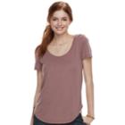 Juniors' Mudd&reg; Roadtrip Scoopneck Tee, Teens, Size: Small, Beig/green (beig/khaki)