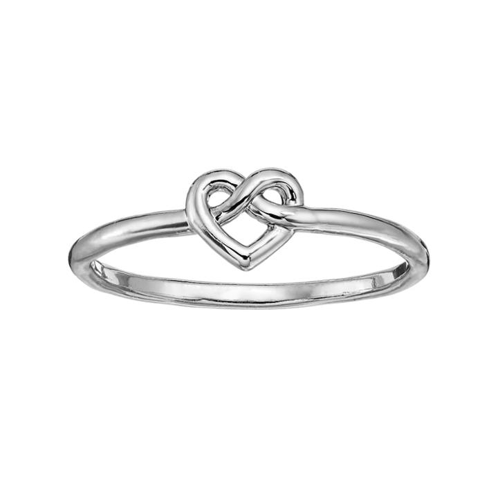 Lc Lauren Conrad Knotted Heart Ring, Women's, Size: 9, Silver