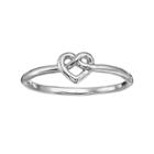 Lc Lauren Conrad Knotted Heart Ring, Women's, Size: 9, Silver