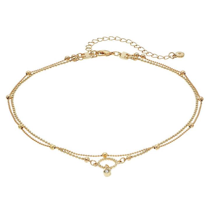 Lc Lauren Conrad Ball Chain Double Strand Choker Necklace, Women's, Gold