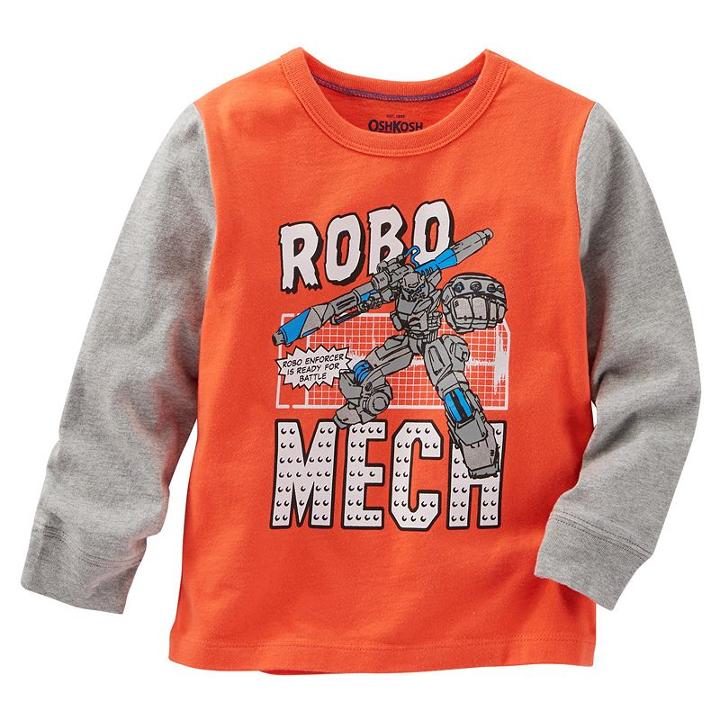 Boys 4-8 Oshkosh B'gosh&reg; Long Sleeve Comic Book Graphic Tee, Boy's, Size: 6, Orange