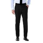 Men's Haggar Slim-fit Stretch Melange Gabardine Flat-front Suit Pants, Size: 30x32, Black