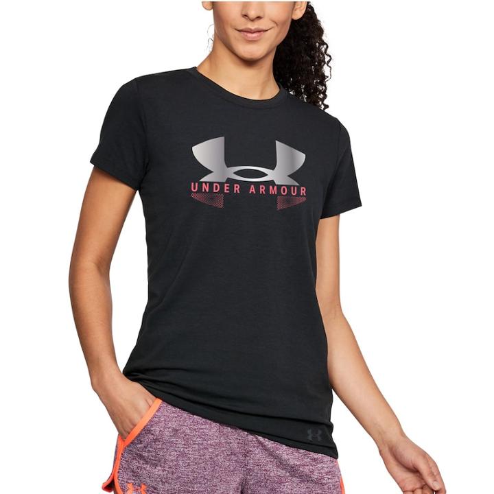 Women's Under Armour Big Logo Short Sleeve Graphic Tee, Size: Medium, Black
