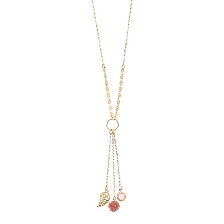 Lc Lauren Conrad Leaf Cluster Pendant Necklace, Women's, Pink